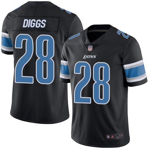 Detroit Lions Limited Black Youth Quandre Diggs Jersey NFL Football #28 Rush Vapor Untouchable->youth nfl jersey->Youth Jersey
